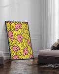 Afbeelding Funny Crazy Smiles massief beukenhout/acrylglas - zwart - 73 x 93 cm