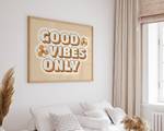 Tableau déco Good Vibes Only Hêtre massif / Plexiglas - Naturel - 52 x 62 cm