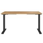 Bureau réglable en hauteur Jet Imitation chêne / Noir - Largeur : 140 cm