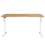 In hoogte verstelbaar bureau Jet Eikenhouten look/wit - Breedte: 140 cm