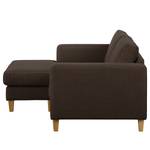 Ecksofa MAISON 1-Sitzer mit Longchair Webstoff Inas: Braun - Longchair davorstehend links