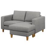 Ecksofa MAISON 1-Sitzer mit Longchair Webstoff Inas: Platin - Longchair davorstehend rechts