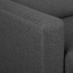 Ecksofa MAISON 1-Sitzer mit Longchair Webstoff Inas: Dunkelgrau - Longchair davorstehend rechts