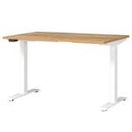 In hoogte verstelbaar bureau Jet Eikenhouten look/wit - Breedte: 120 cm