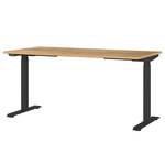 Bureau réglable en hauteur Jet Imitation chêne / Noir - Largeur : 160 cm