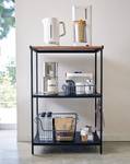 Étagère de cuisine Tower Rack Partiellement en frêne massif / Acier - Noir - Hauteur : 90 cm