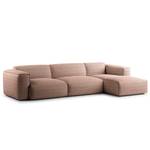 Ecksofa HUDSON 3-Sitzer mit Longchair Bouclé Stoff Bony: Mauve - Breite: 317 cm - Longchair davorstehend rechts