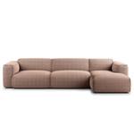 Hoekbank HUDSON 3-zits met chaise longue Bouclé Stof Bony: Mauve - Breedte: 317 cm - Longchair vooraanzicht rechts