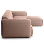 Hoekbank HUDSON 3-zits met chaise longue Bouclé Stof Bony: Mauve - Breedte: 317 cm - Longchair vooraanzicht rechts