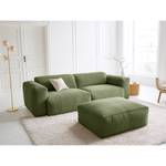 3-Sitzer Sofa HUDSON Bouclé Stoff Bony: Moosgrün