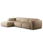 Ecksofa HUDSON 3-Sitzer mit Longchair Cordstoff Snor: Taupe - Breite: 317 cm - Longchair davorstehend links