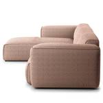 Hoekbank HUDSON 3-zits met chaise longue Bouclé Stof Bony: Mauve - Breedte: 317 cm - Longchair vooraanzicht links