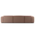 Ecksofa HUDSON 3-Sitzer mit Longchair Bouclé Stoff Bony: Mauve - Breite: 317 cm - Longchair davorstehend links