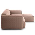 Ecksofa HUDSON 3-Sitzer mit Longchair Bouclé Stoff Bony: Mauve - Breite: 284 cm - Longchair davorstehend rechts