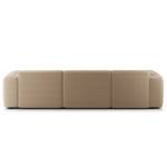 Hoekbank HUDSON 3-zits met chaise longue Corduroy Snor: Taupe - Breedte: 284 cm - Longchair vooraanzicht links