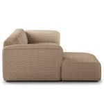 Hoekbank HUDSON 3-zits met chaise longue Corduroy Snor: Taupe - Breedte: 284 cm - Longchair vooraanzicht links