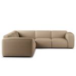 Ecksofa HUDSON mit Rundecke Cordstoff Snor: Taupe - Ecke davorstehend rechts