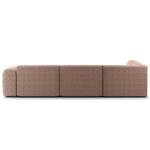 Ecksofa HUDSON 3-Sitzer mit Recamiere Bouclé Stoff Bony: Mauve - Longchair davorstehend links