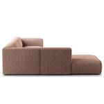 Ecksofa HUDSON 3-Sitzer mit Recamiere Bouclé Stoff Bony: Mauve - Longchair davorstehend links