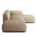 Ecksofa HUDSON mit Chaiselongue Cordstoff Snor: Taupe - Longchair davorstehend rechts