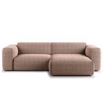 Ecksofa HUDSON 1,5-Sitzer mit Longchair Bouclé Stoff Bony: Mauve - Longchair davorstehend rechts