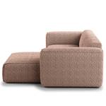 Ecksofa HUDSON 1,5-Sitzer mit Longchair Bouclé Stoff Bony: Mauve - Longchair davorstehend rechts