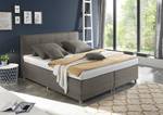 Boxspringbett Kapae Flachgewebe Luara: Anthrazit - 160 x 200cm