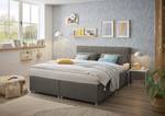 Letto boxspring Kapae Tessuto Luara: antracite - 180 x 200cm