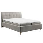 Lit boxspring Cerrave Tissu Luara: Gris minéral