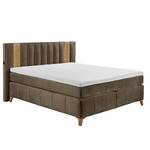 Letto boxspring Mavros Microfibra Valeria: grigio pietra