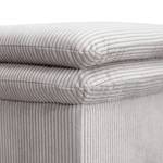 Gestoffeerde hocker Dailman Corduroy Lola: Lichtgrijs - 105 x 90 cm