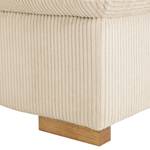 Gestoffeerde hocker Dailman Corduroy Lola: Crèmekleurig - 80 x 80 cm