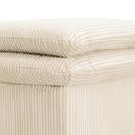 Gestoffeerde hocker Dailman Corduroy Lola: Crèmekleurig - 105 x 90 cm