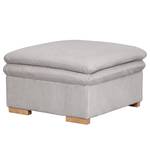 Gestoffeerde hocker Dailman Corduroy Lola: Lichtgrijs - 80 x 80 cm