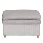 Gestoffeerde hocker Dailman Corduroy Lola: Lichtgrijs - 80 x 80 cm