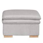 Gestoffeerde hocker Dailman Corduroy Lola: Lichtgrijs - 80 x 80 cm