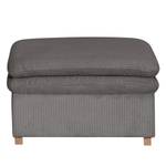 Gestoffeerde hocker Dailman Corduroy Lola: Grijs - 80 x 80 cm