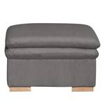 Gestoffeerde hocker Dailman Corduroy Lola: Grijs - 80 x 80 cm