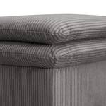 Gestoffeerde hocker Dailman Corduroy Lola: Grijs - 80 x 80 cm