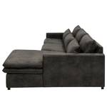 Ecksofa Dailman mit Longchair Microfaser Goda: Anthrazit - Longchair davorstehend rechts