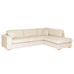 Ecksofa Madras mit Ottomane Cordstoff Lola: Creme - Ottomane davorstehend rechts