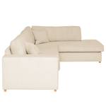 Ecksofa Madras mit Ottomane Cordstoff Lola: Creme - Ottomane davorstehend rechts