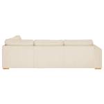 Ecksofa Madras mit Ottomane Cordstoff Lola: Creme - Ottomane davorstehend rechts