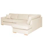 Ecksofa Madras mit Ottomane Cordstoff Lola: Creme - Ottomane davorstehend rechts