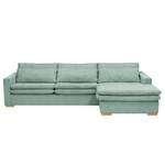 Ecksofa Dailman mit Longchair Cordstoff Lola: Babyblau - Longchair davorstehend rechts