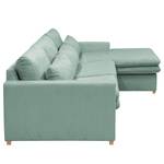 Ecksofa Dailman mit Longchair Cordstoff Lola: Babyblau - Longchair davorstehend rechts