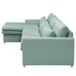 Ecksofa Dailman mit Longchair Cordstoff Lola: Babyblau - Longchair davorstehend links