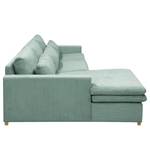 Ecksofa Dailman mit Longchair Cordstoff Lola: Babyblau - Longchair davorstehend links