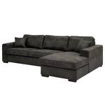 Ecksofa Madras mit Longchair Microfaser Goda: Anthrazit - Longchair davorstehend rechts