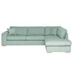 Ecksofa Madras mit Ottomane Cordstoff Lola: Babyblau - Ottomane davorstehend rechts